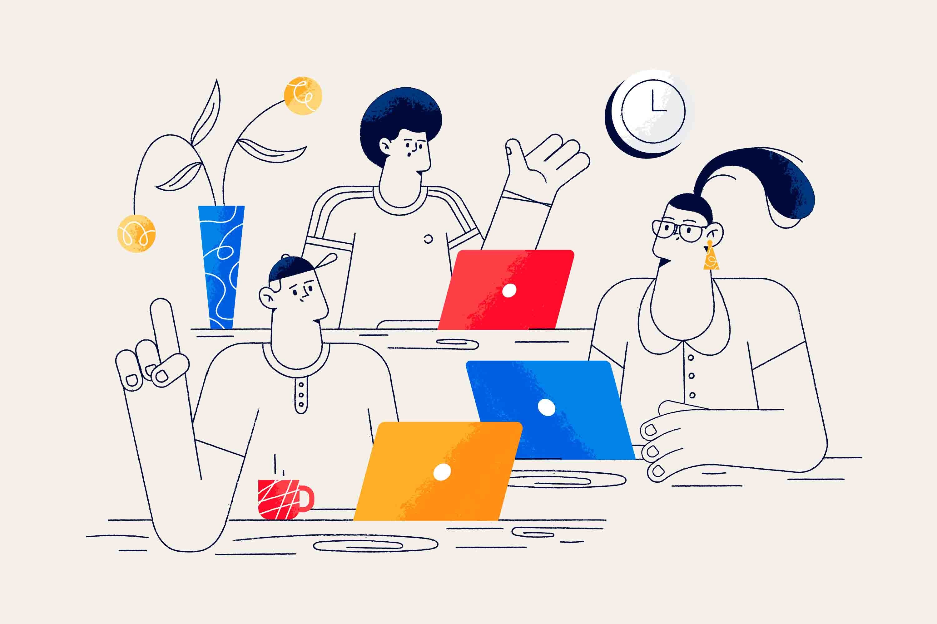 3D Office Business Commerce Hand Drawing Working Wall Mural Wallpaper 24