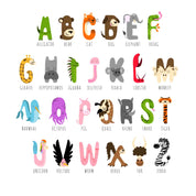 3D Childcare Nursery School Cartoon Animals Kids Letters Wall Mural Wallpaper JN 57