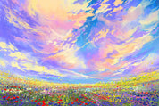 3D Flower Nursery Cloud Sky Sunlight Wall Mural Wallpaper YXL 98