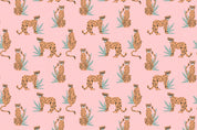 3D Tropical Pink Leaf Animal Leopard Wallpaper Wall Mural Wall Decor Wall Art Wall Sticker Remoable Wallpaper LQH 18