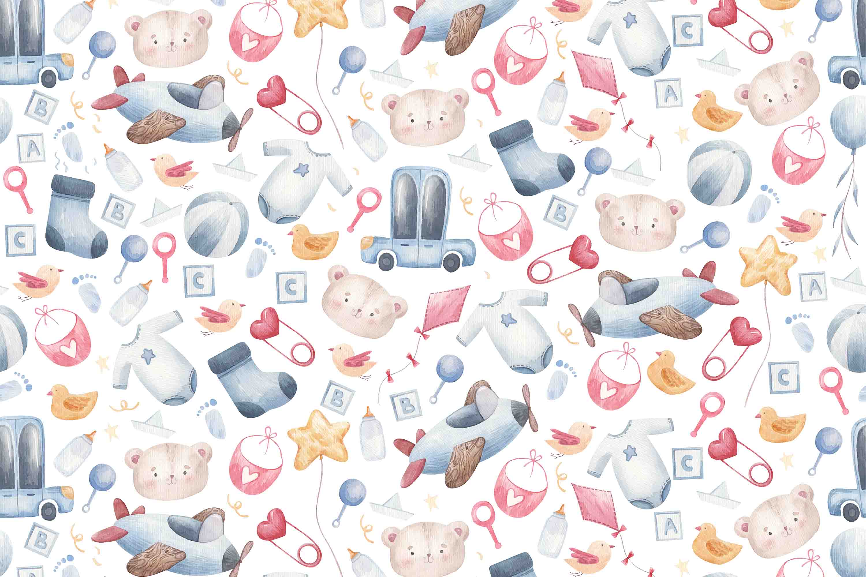 3D Cartoon Baby Products Pattern Wallpaper Wall Mural Wall Decor Wall Art Wall Sticker Remoable Wallpaper