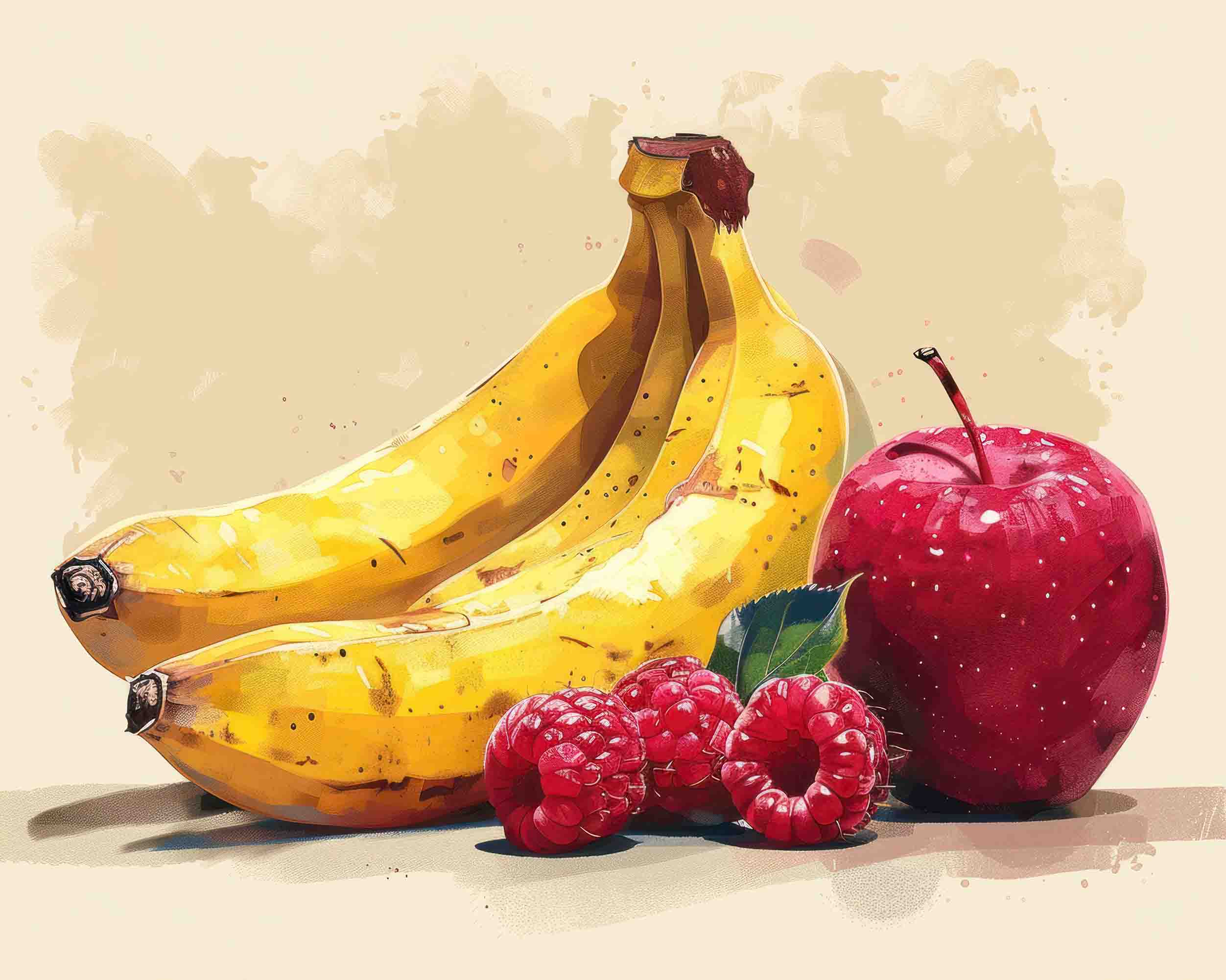 3D Pattern Apple Banana Wall Mural Wallpaper YXL 249