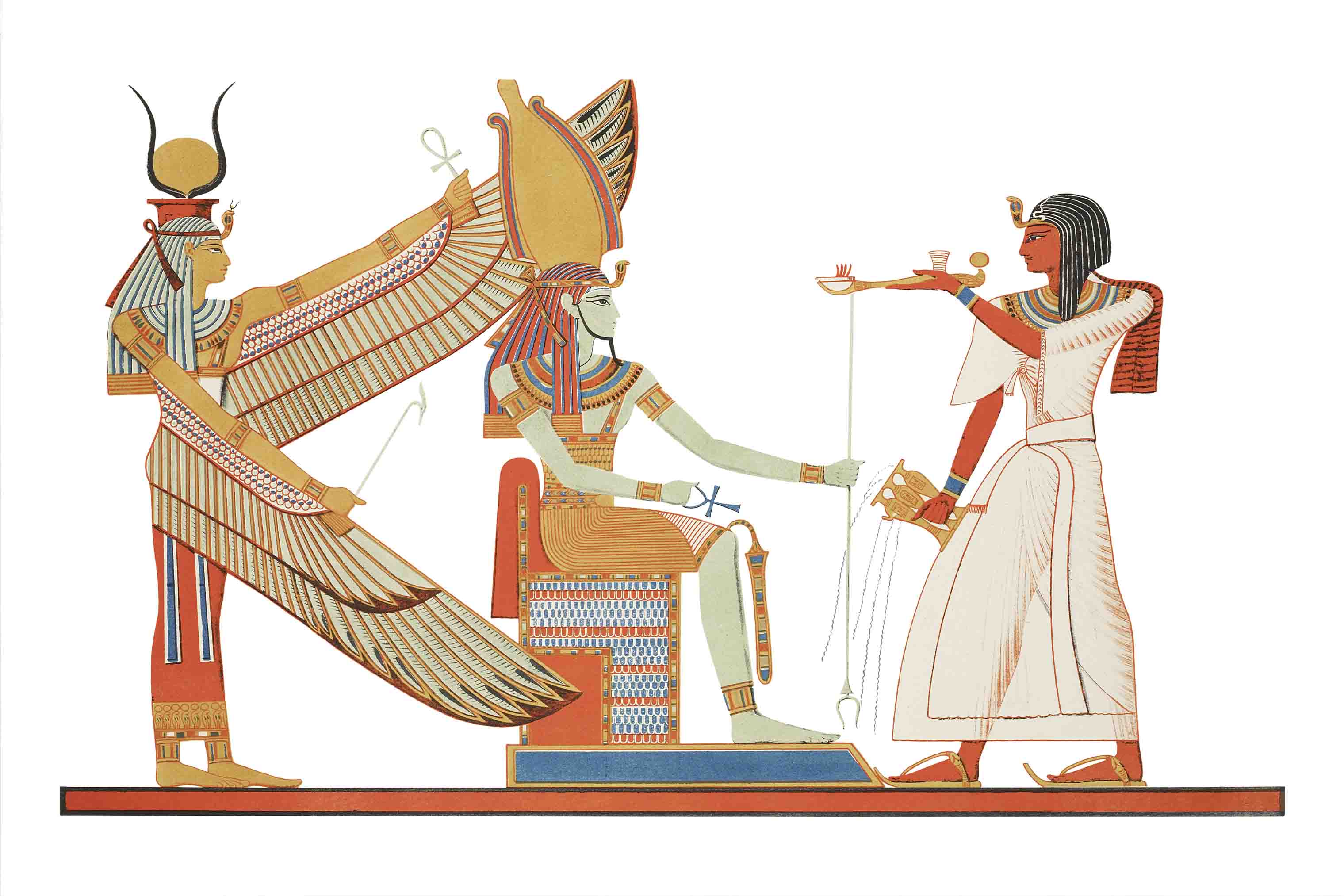 3D Egyptian Ritual Vintage Illustration Transparent Background Wallpaper Wall Mural Wall Decor Wall Art Wall Sticker Remoable Wallpaper LQH