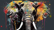 3D Animal Elephant Colours Wall Mural Wallpaper YXL 1837