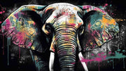 3D Animal Elephant Colours Graffiti Wall Mural Wallpaper YXL 1838