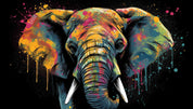 3D Animal Elephant Colours Graffiti Wall Mural Wallpaper YXL 1839