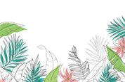 3D Hand Drawn Colored Palm Leaves Wallpaper Wall Mural Wall Decor Wall Art Wall Sticker Remoable Wallpaper 16