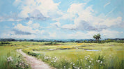 3D Sky Grassland Landscape Oil Painting Wallpaper Wall Mural Wall Decor Wall Art Wall Sticker Remoable Wallpaper LQH 9
