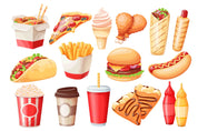 3D Hamburger Chips Ice Cream Pizza Chicken Leg Wall Mural Wallpaper YXL 269