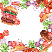 3D Restaurant Snack Bar Diner Fast Food Hamburger Vegetable Wall Mural Wallpaper 9