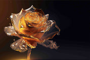 3D Gold Rose Flower Sculpture Wallpaper Wall Mural Wall Decor Wall Art Wall Sticker Remoable Wallpaper