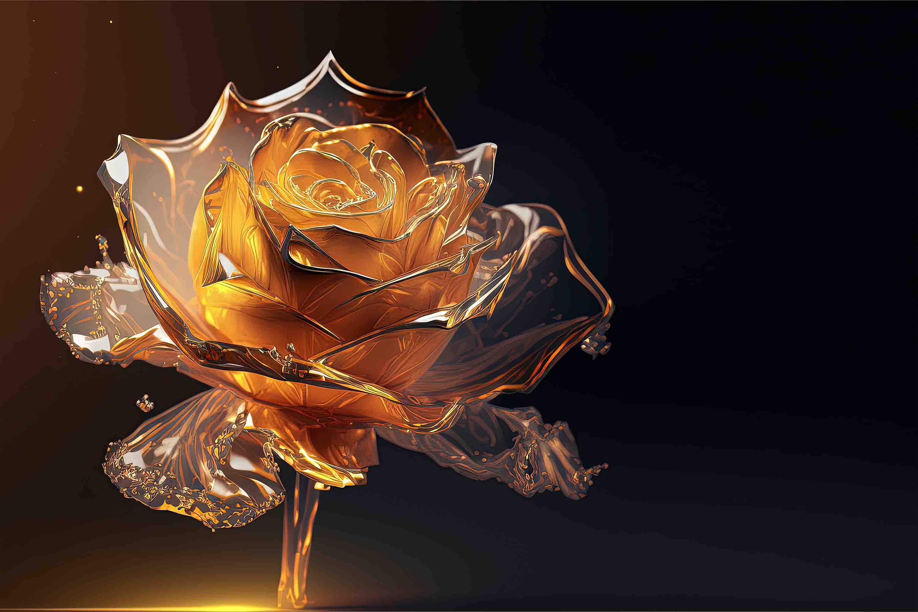 3D Gold Rose Flower Sculpture Wallpaper Wall Mural Wall Decor Wall Art Wall Sticker Remoable Wallpaper