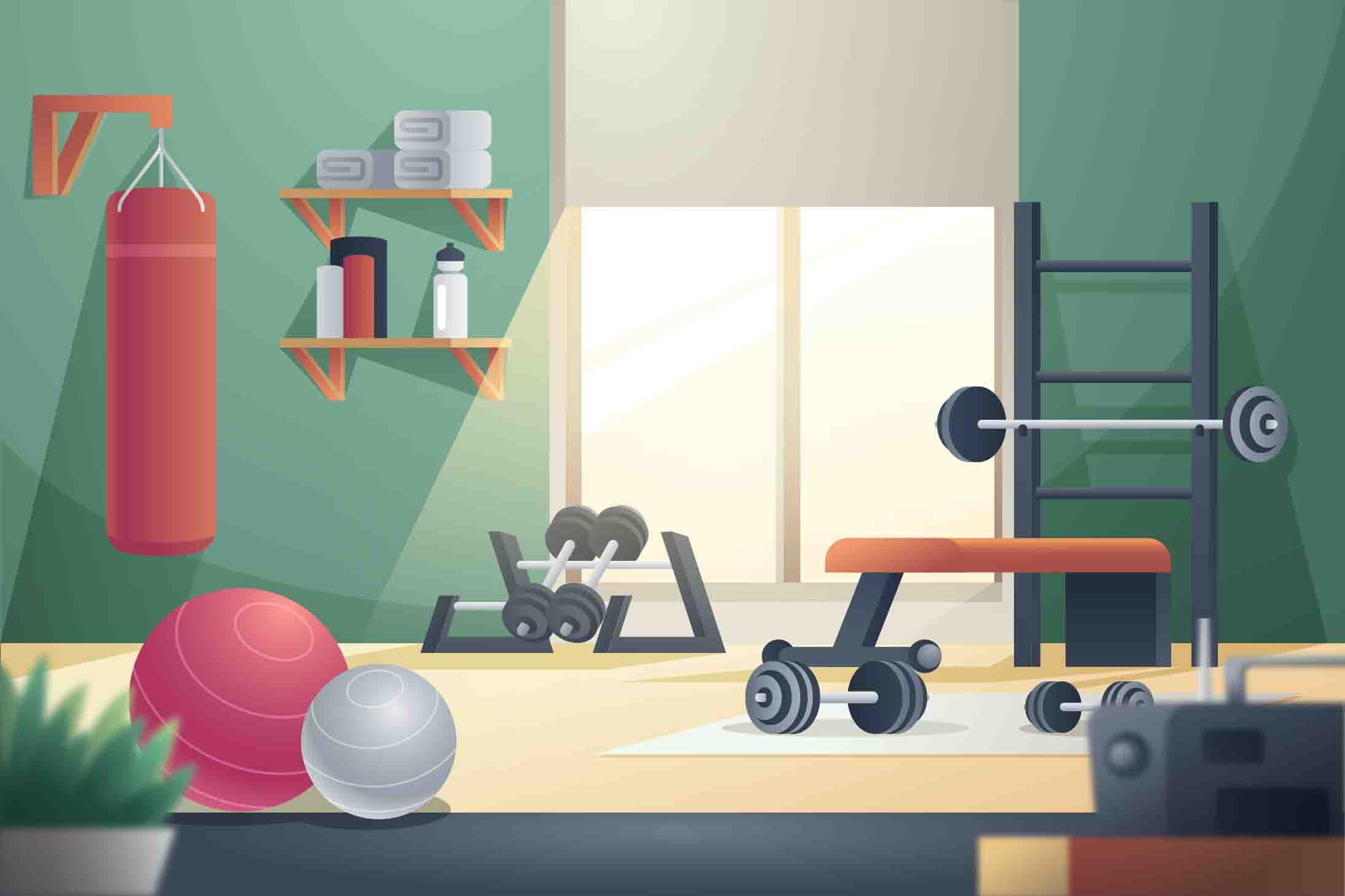 3D Gym Dumbbell Fitness Ball Boxing Wall Mural Wallpaper YXL 2379