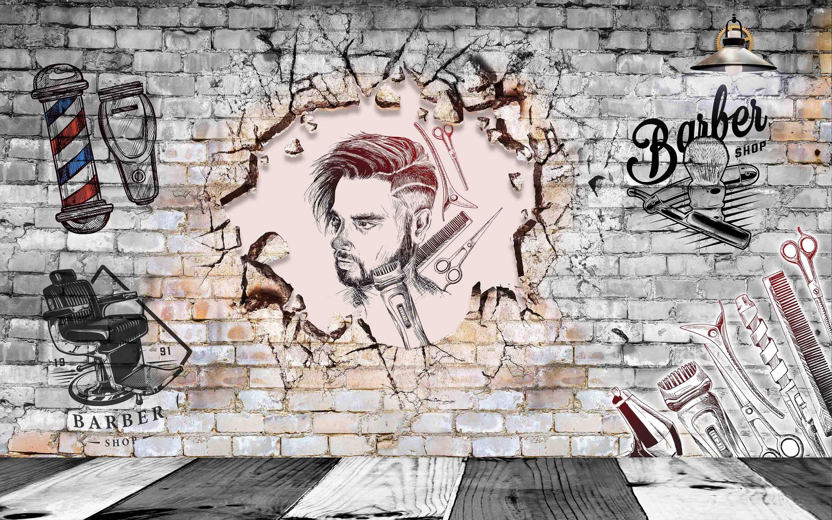 3D Salon Shop Beauty Salon Barber Shop Wall Mural Wallpaper 48