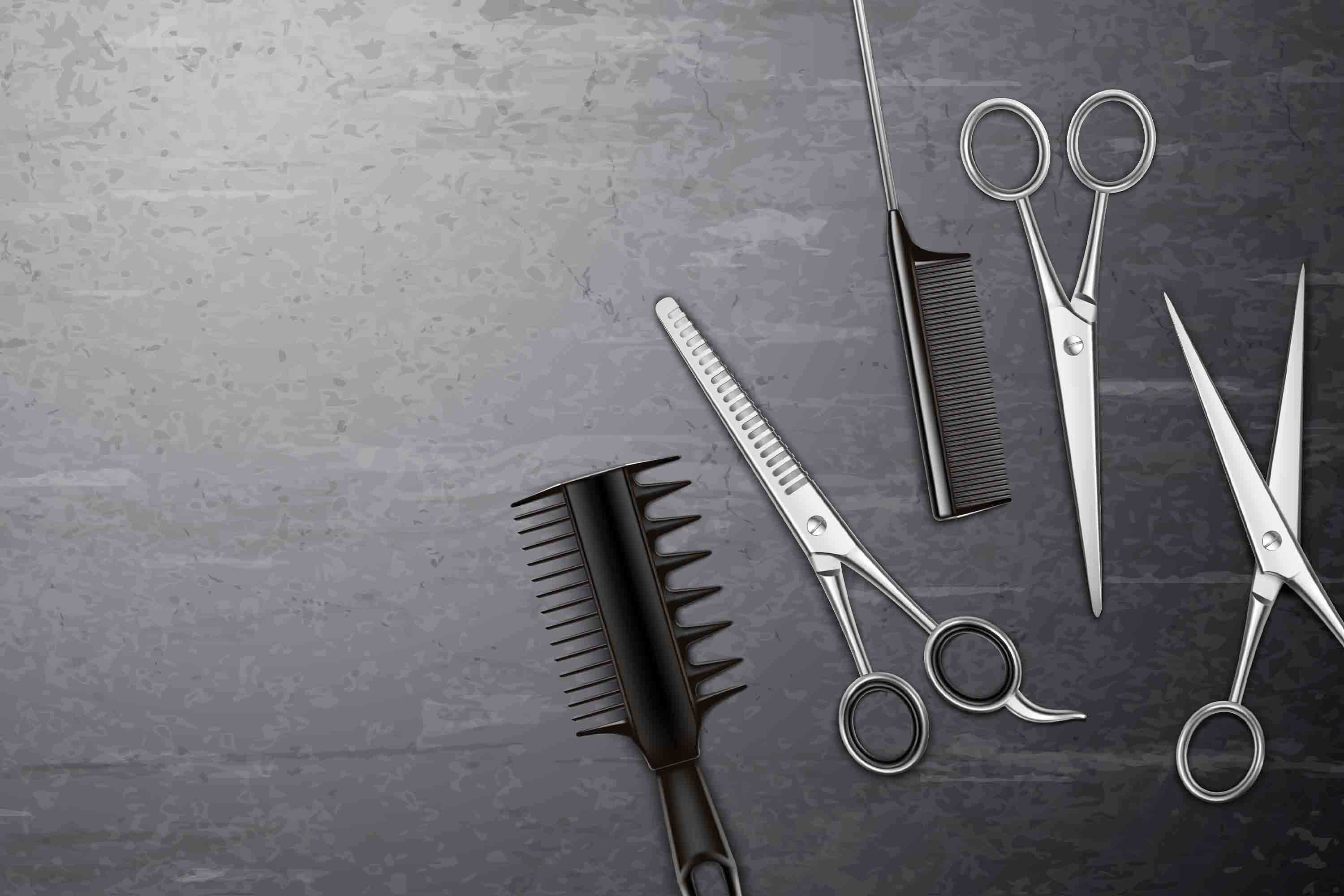 3D Barber Shop Hair Salon Haircut Specialist Tools Wall Mural Wallpaper 6