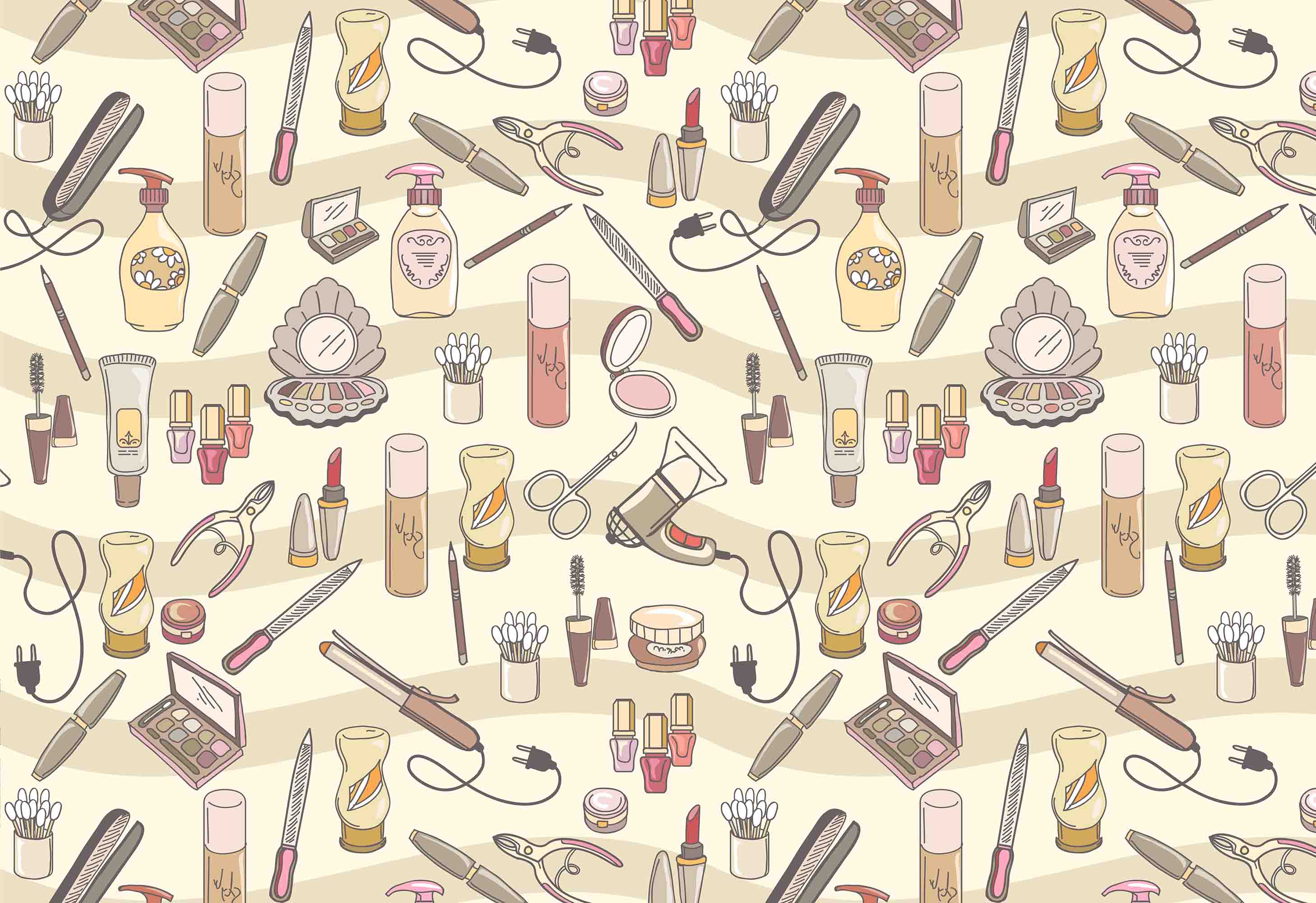 3D Salon Shop Beauty Salon Manicure Set Manicure Tools Wall Mural Wallpaper 34