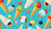 3D Ice Cream Round Blue Wave Point Wall Mural Wallpaper YXL 2307