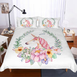 3D Cartoon watercolor Unicorn  Quilt Cover Set Bedding Set Pillowcases- Jess Art Decoration