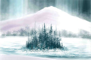 3D Watercolor Winter Snow Mountain Forest Scenery Wallpaper Wall Mural Wall Decor Wall Art Wall Sticker Remoable Wallpaper LQH 51