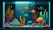 3D Animal Fish Tank Fish Coral Bubble Stone Wall Mural Wallpaper YXL 17