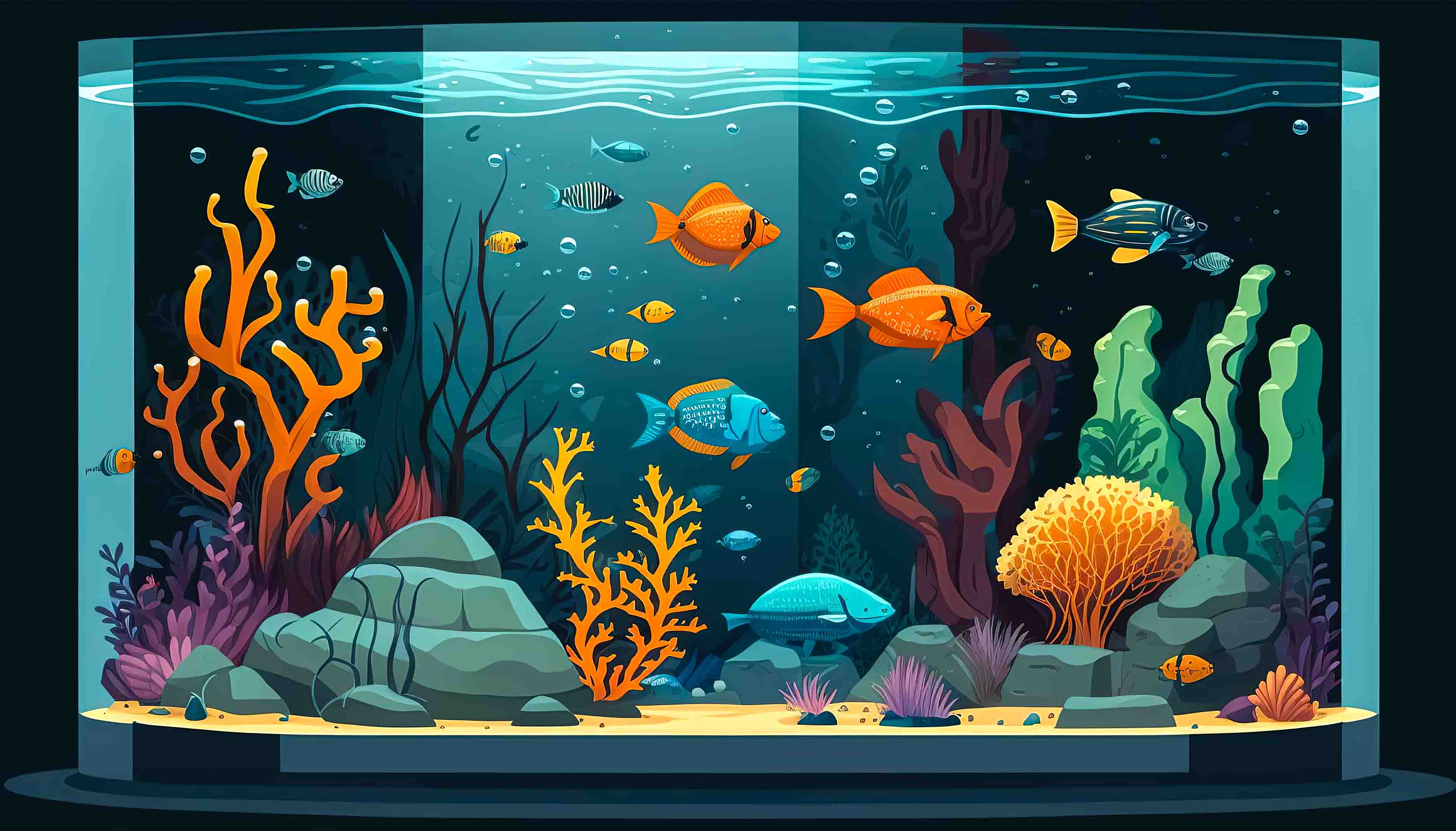 3D Animal Fish Tank Fish Coral Bubble Stone Wall Mural Wallpaper YXL 17