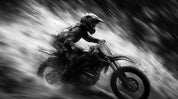3D Sea Spindrift Person Motorbike Mud Gray Wall Mural Wallpaper YXL 76