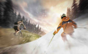 3D Tree Skiing Person Snow White Wall Mural Wallpaper YXL 90