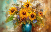 3D Yellow Sunflower Flower Oil Painting Wallpaper Wall Mural Wall Decor Wall Art Wall Sticker Remoable Wallpaper LQH 40