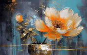 3D Orange Floral Oil Painting Wallpaper Wall Mural Wall Decor Wall Art Wall Sticker Remoable Wallpaper LQH