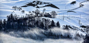 3D Countryside Snow Tree Mountain House Road Fog Wall Mural Wallpaper YXL 02- Jess Art Decoration