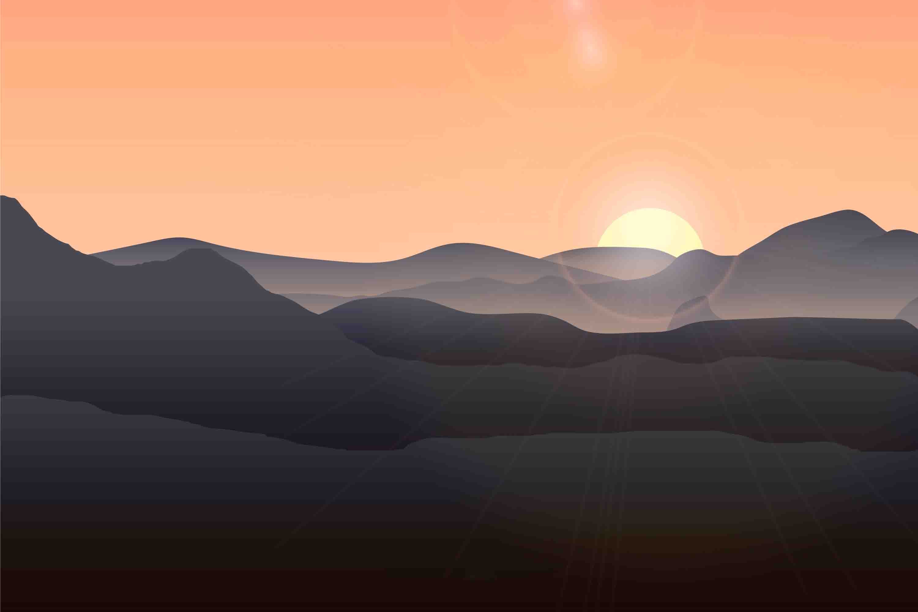 3D Sunset Sky Mountain Range Natural Scenery Wallpaper Wall Mural Wall Decor Wall Art Wall Sticker Remoable Wallpaper 38