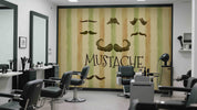 3D Salon Shop Beauty Salon Mustache Wall Mural Wallpaper 1