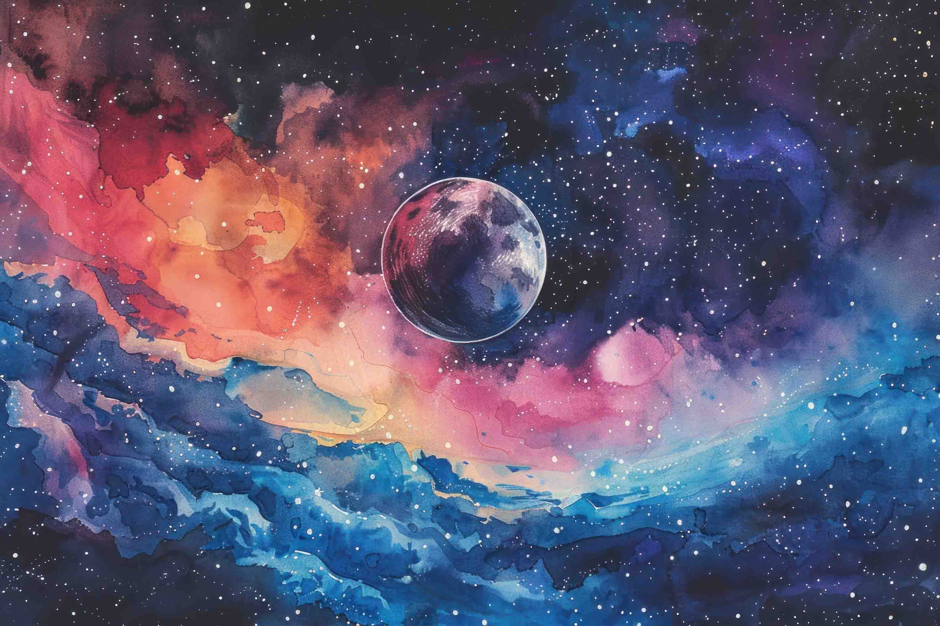 3D Watercolour The Earth Wave Point Wall Mural Wallpaper YXL 192