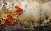 3D Red Gold Floral Oil Painting Wallpaper Wall Mural Wall Decor Wall Art Wall Sticker Remoable Wallpaper LQH