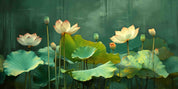 3D Watercolor Lotus Leaf Green Wallpaper Wall Mural Wall Decor Wall Art Wall Sticker Remoable Wallpaper