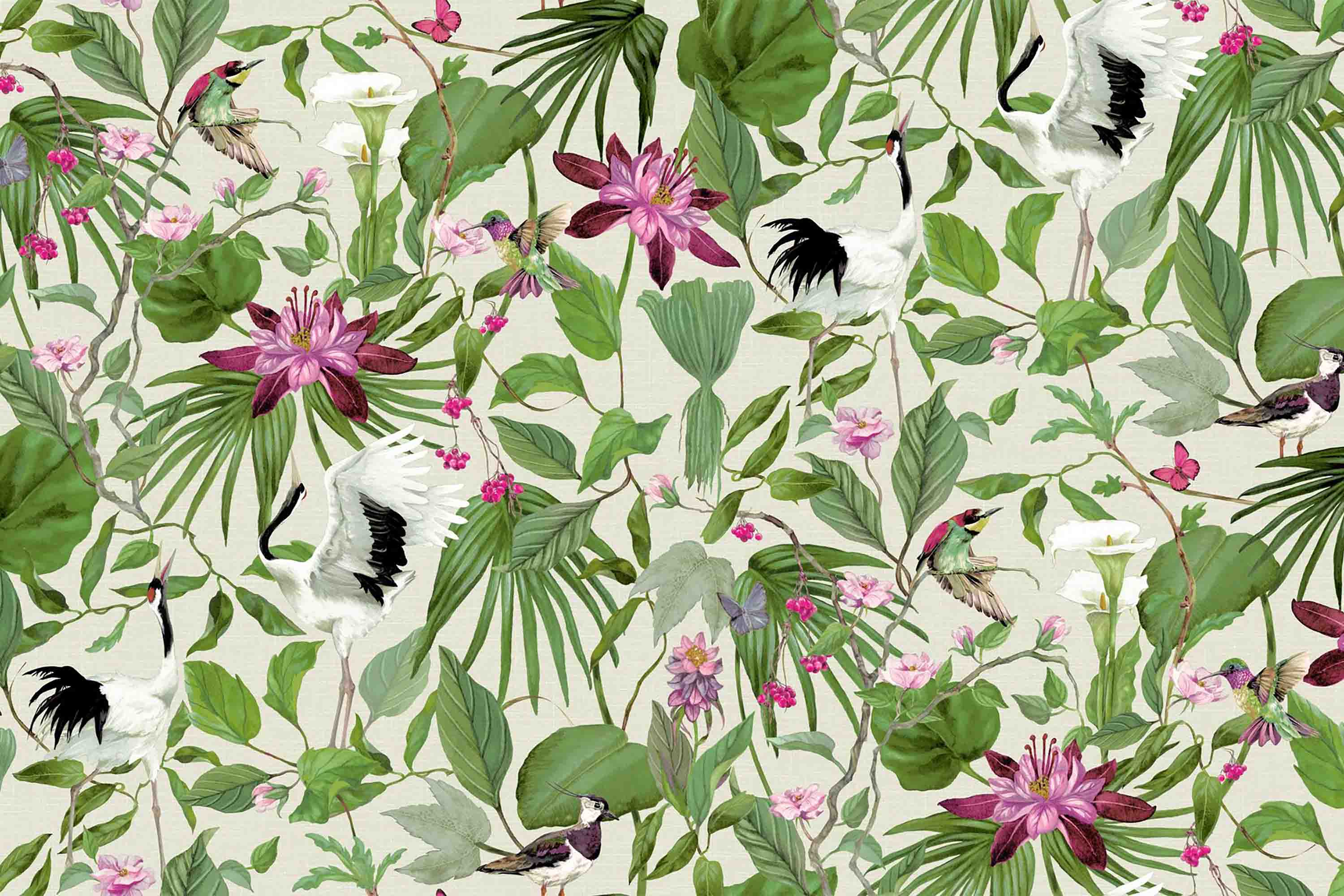 3D Green Leaf Purple Floral Wallpaper Wall Mural Wall Decor Wall Art Wall Sticker Remoable Wallpaper LQH
