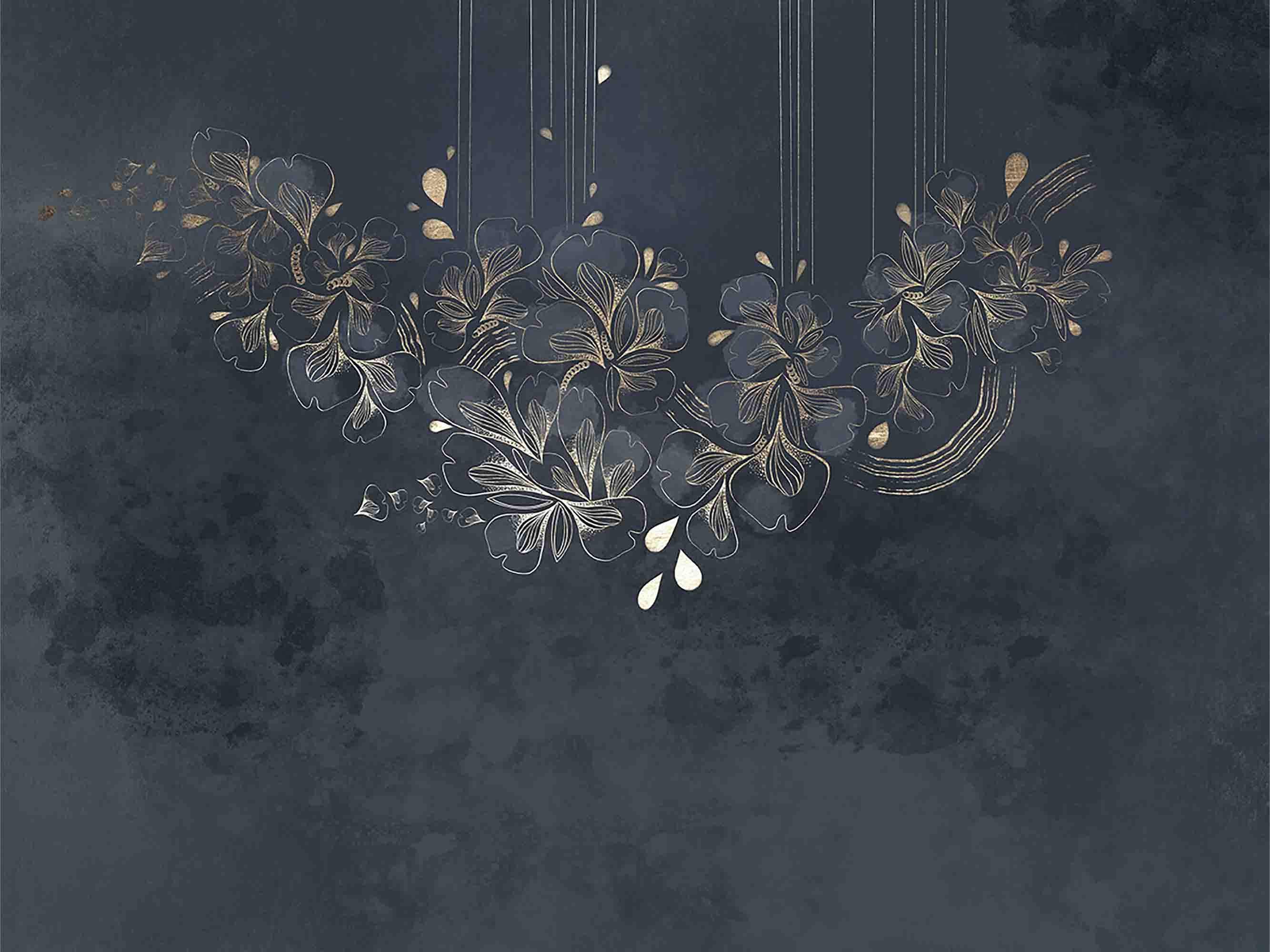 3D Abstract Grey Floral Leaf Wallpaper Wall Mural Wall Decor Wall Art Wall Sticker Remoable Wallpaper LQH