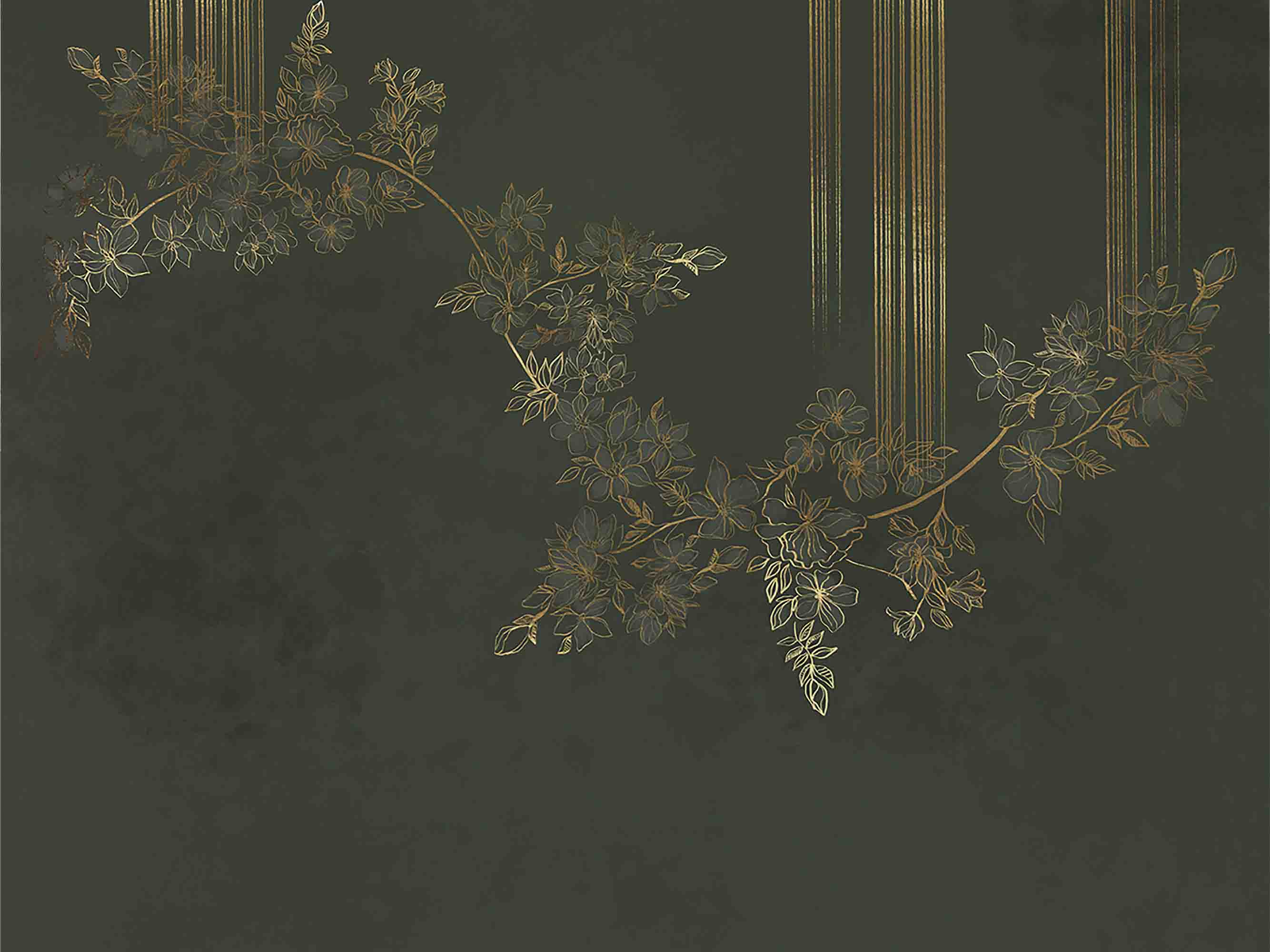 3D Abstract Gold Branch Leaf Wallpaper Wall Mural Wall Decor Wall Art Wall Sticker Remoable Wallpaper LQH