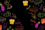 3D Hamburger Pizza Chips Black Green Pepper Wall Mural Wallpaper YXL 302