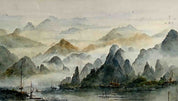 3D Watercolor Mountains Landscape Oil Painting Wallpaper Wall Mural Wall Decor Wall Art Wall Sticker Remoable Wallpaper LQH 33