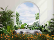 3D Tree Floral Leaf Stone Door Cloud Sky Wall Mural Wallpaper YXL 3072
