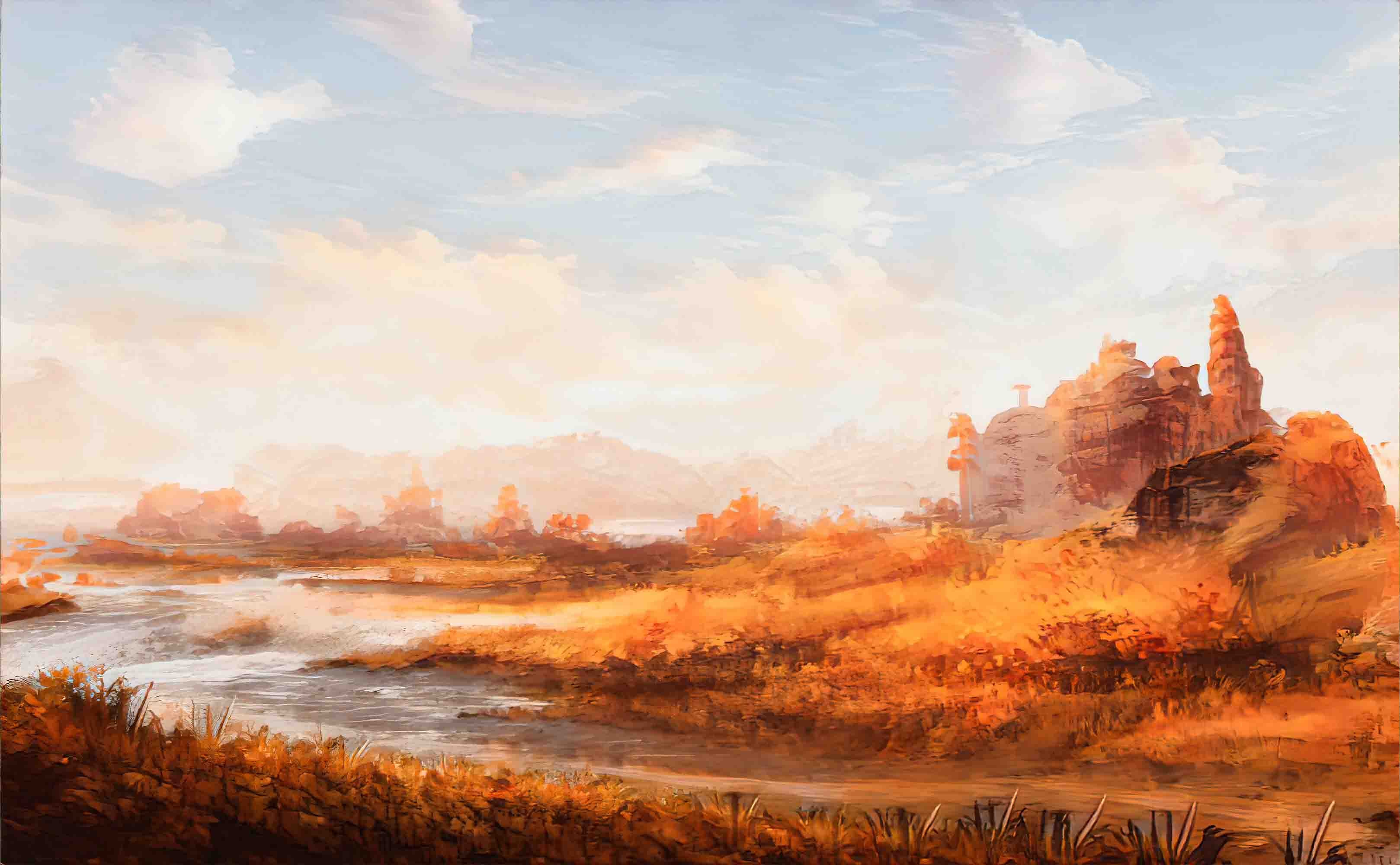 3D Autumn Landscape Oil Painting Wallpaper Wall Mural Wall Decor Wall Art Wall Sticker Remoable Wallpaper LQH 35