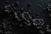 3D Black Floral Leaves Bouquet Dark Background Wallpaper Wall Mural Wall Decor Wall Art Wall Sticker Remoable Wallpaper