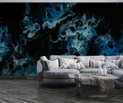 3D Abstract Damaskeen Blue Wall Mural Wallpaper YXL 951
