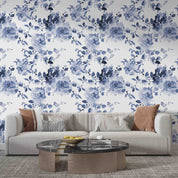 3D Floral Leaf Petal Blue Tree Wall Mural Wallpaper YXL 1100