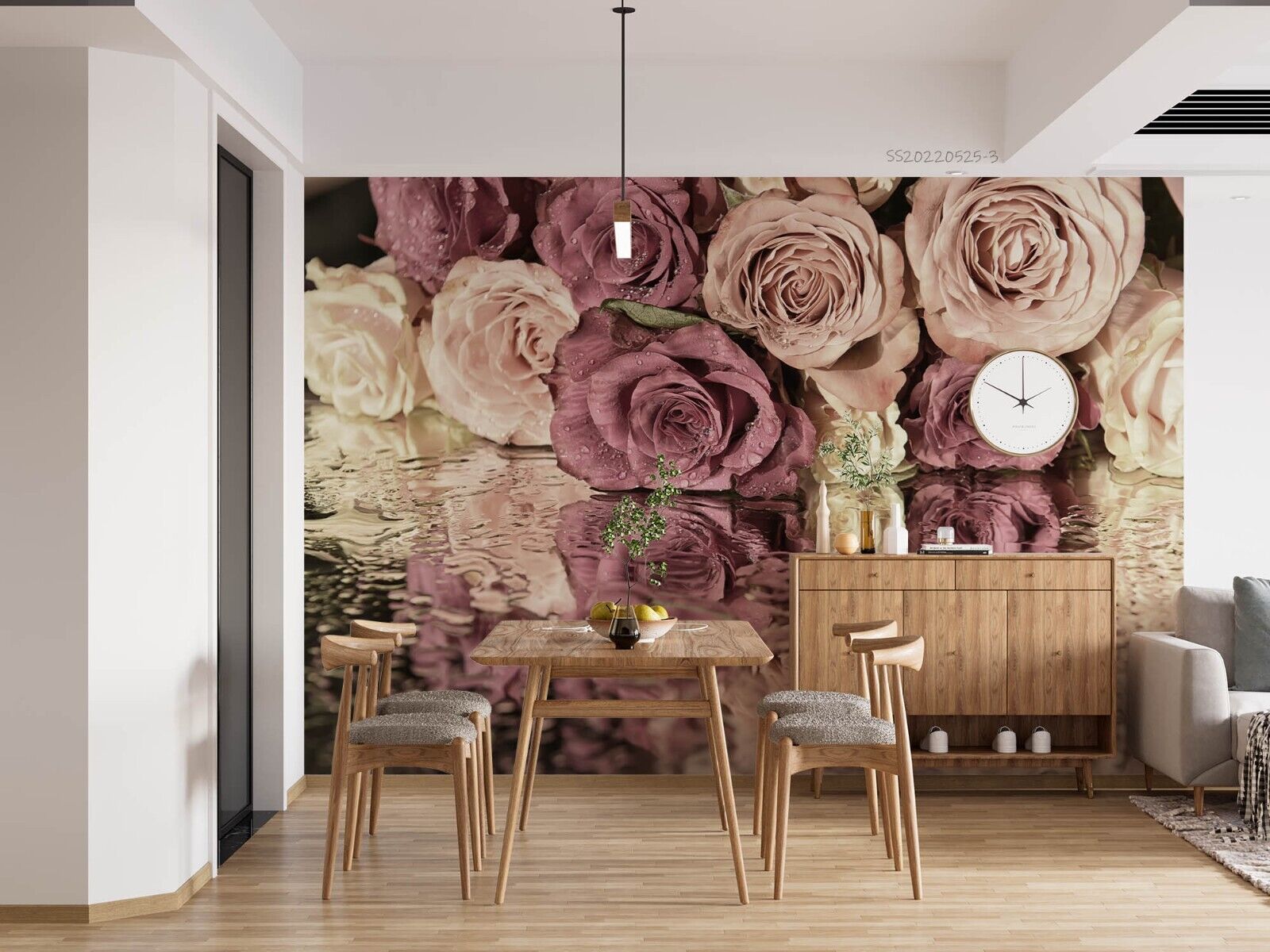 3D Floral Rose Water Ripple Petal Wall Mural Wallpaper YXL 870