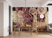 3D Floral Rose Water Ripple Petal Wall Mural Wallpaper YXL 870