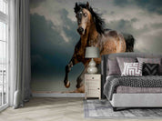 3D Animal Horse Mane Cloud Wall Mural Wallpaper YXL 1066