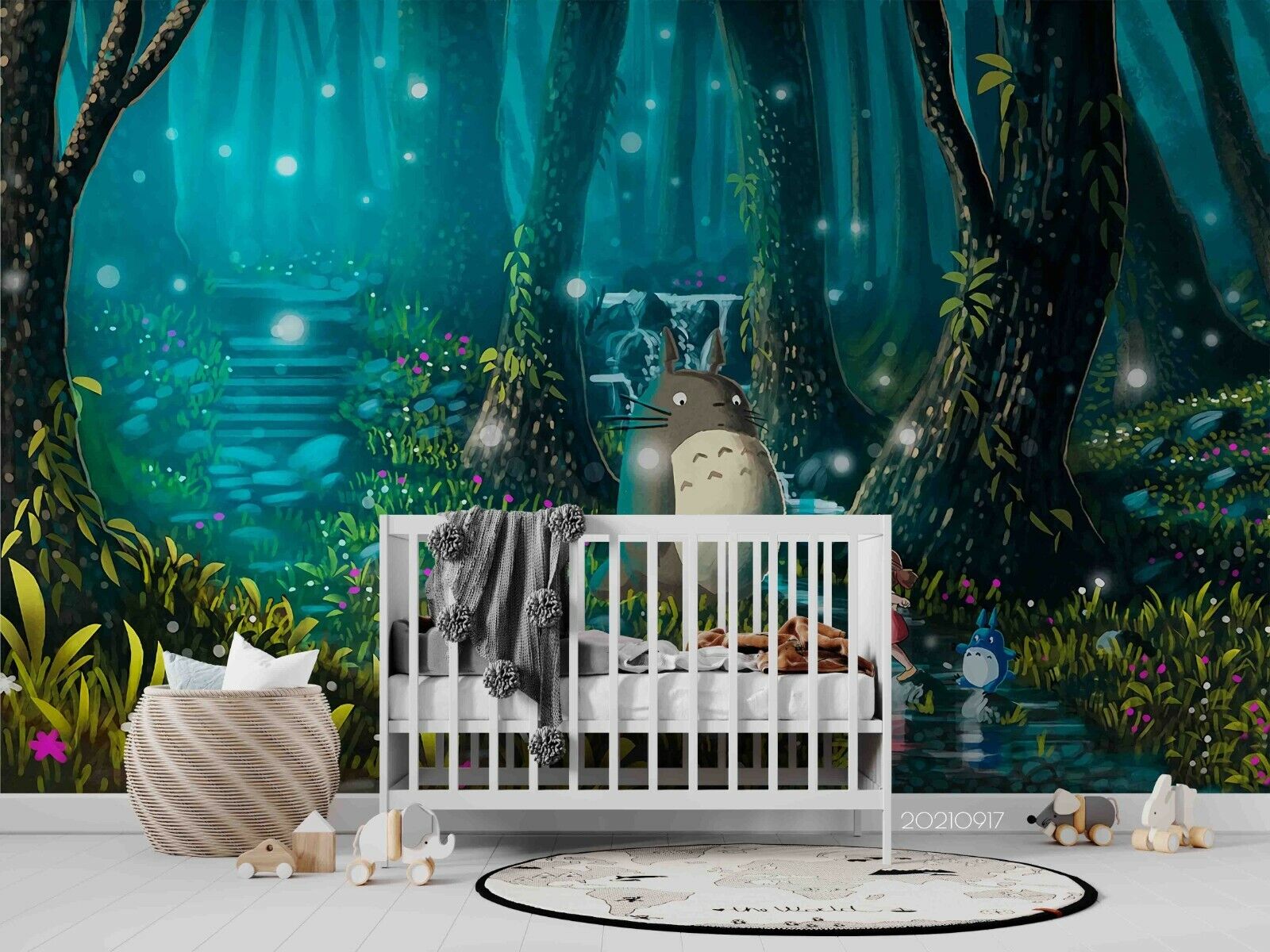 3D Floral Chinchilla Firefly Grassland Wall Mural Wallpaper YXL 990