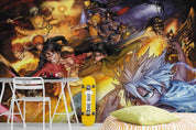 3D Anime Basketball Action high energy anime sports scene wall mural wallpaper for teen room
